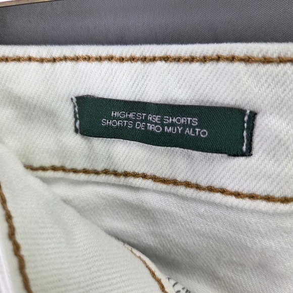Wild Fable Highest Rise Denim Shorts Womens 4/27R White Cuffed Contrast Stitch - Picture 7 of 10